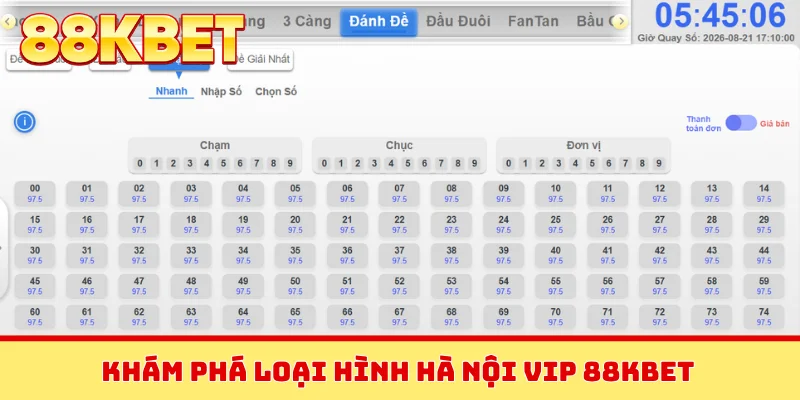 Khám phá loại hình Hà Nội Vip 88KBET
